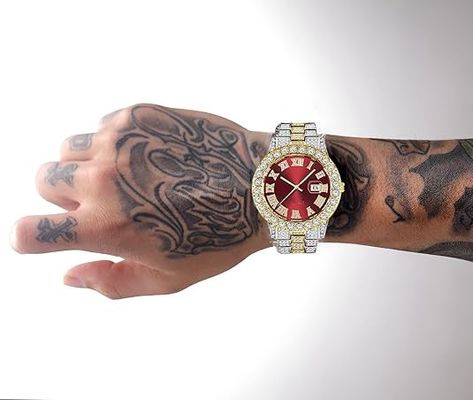 SENRUD Unisex Crystal Watch Fashion Diamond Watch Mens Womens Full Iced Out Watches Luxury Diamond Bracelet Watch