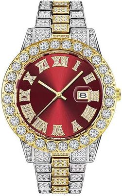 SENRUD Unisex Crystal Watch Fashion Diamond Watch Mens Womens Full Iced Out Watches Luxury Diamond Bracelet Watch