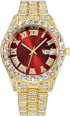 SENRUD Unisex Crystal Watch Fashion Diamond Watch Mens Womens Full Iced Out Watches Luxury Diamond Bracelet Watch